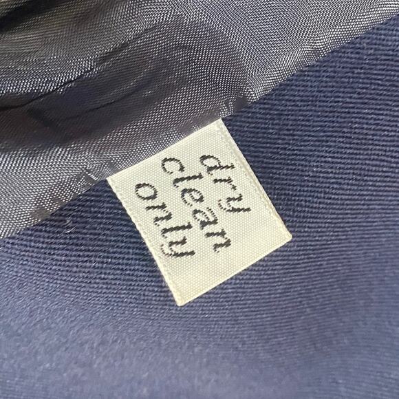 Vintage 80s Pendleton Wool  Skirt Suit Set Over the Knee Pencil Navy Blue 10 - Picture 9 of 11